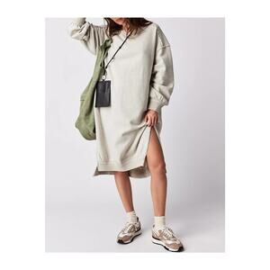 We The Free 'Shelli' Grey Cotton Long Tunic Size XS